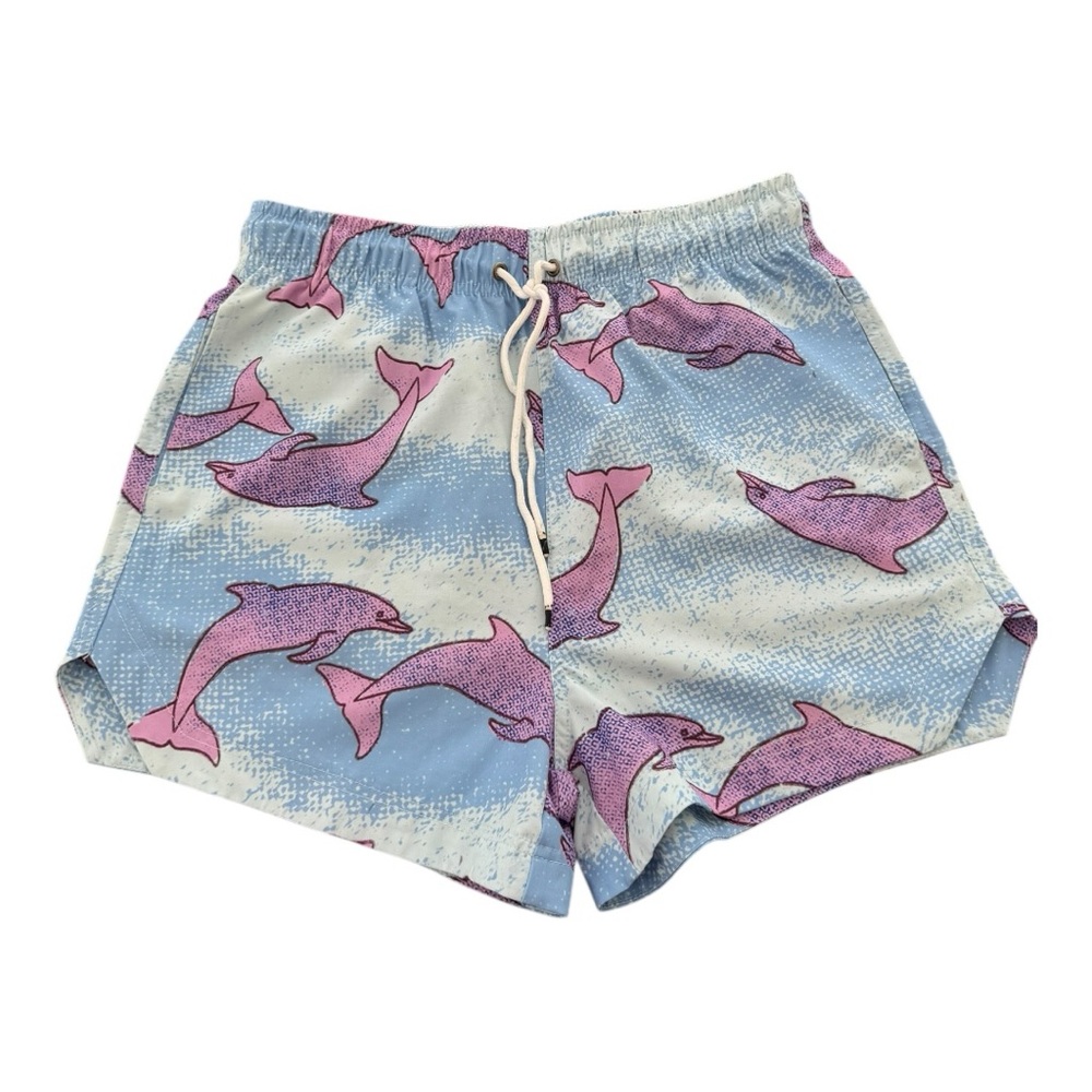 Bad Bunby UVST Un Verano Sin Ti Swim Trunk Shorts Dolphin Print Size Medium